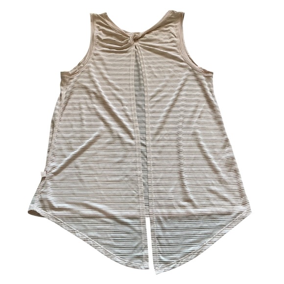 Lululemon meet halfway tank striped Sz 6-8 tie back light pink - Picture 8 of 10